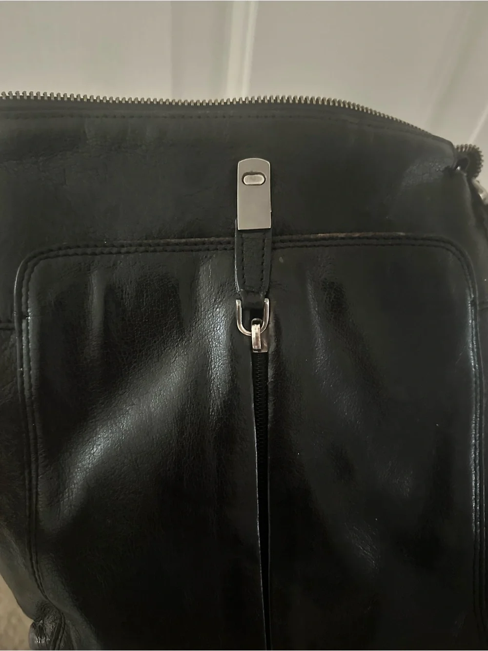 Eclectic Grandpa Unisex Leather Black Crossbody Bag Vintage No Brand 70s 80s